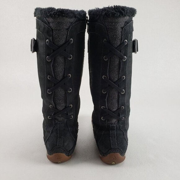 Cushe Manuka Fawn Waterproof Boot Womens 9 Black Winter Snow Lined Tall Side Zip - Picture 9 of 12